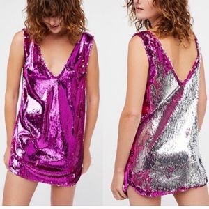Mermaid Sequin Shift mini Dress | Free People